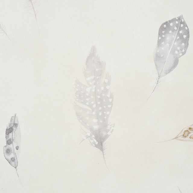 Woodland Feathers Pebble by Schumacher Elegant Hand-Painted Feather Wallpaper – Schumacher 5016060