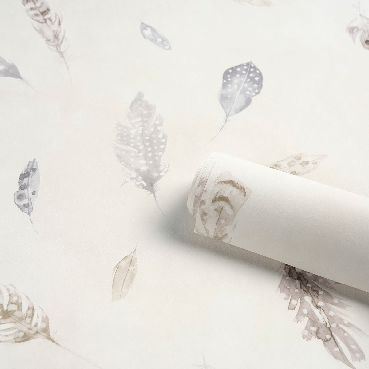 Woodland Feathers Pebble by Schumacher Elegant Hand-Painted Feather Wallpaper – Schumacher 5016060