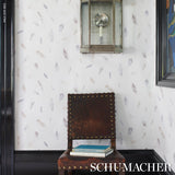 Woodland Feathers Pebble by Schumacher Elegant Hand-Painted Feather Wallpaper – Schumacher 5016060