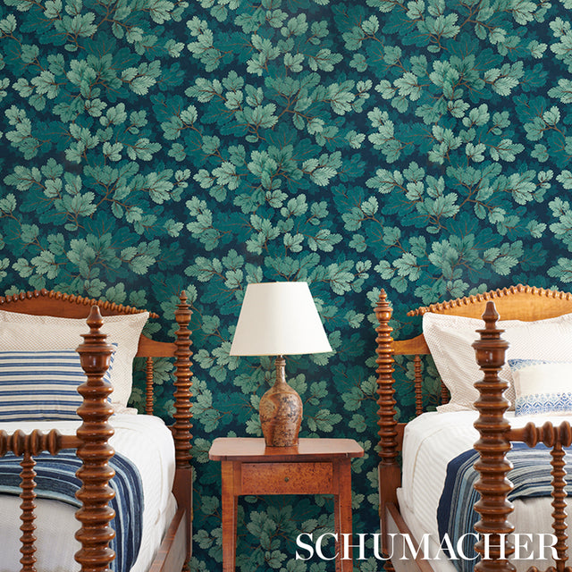 Covey Hedge Midnight by Schumacher Botanical Wallpaper – 5016070