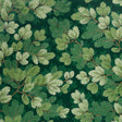 Covey Hedge wallpaper in Forest by Schumacher, featuring stylized green foliage and pine boughs on a dark background.