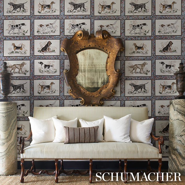 Chaser's Legacy Slate by Schumacher Framed Dog Portraits Wallpaper – Schumacher 5016080