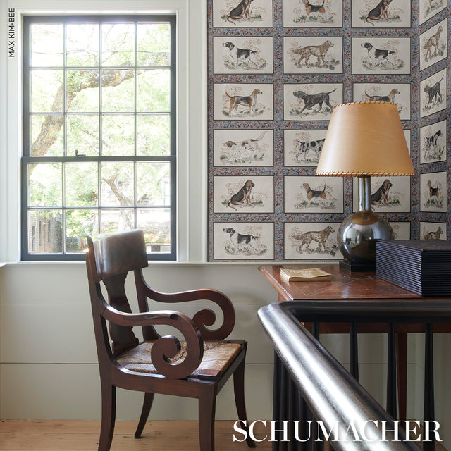 Chaser's Legacy Slate by Schumacher Framed Dog Portraits Wallpaper – Schumacher 5016080