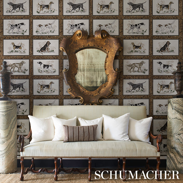 Chaser's Legacy Bark by Schumacher Framed Dog Portraits Wallpaper – Schumacher 5016081