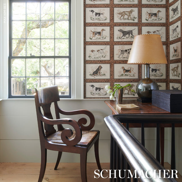 Chaser's Legacy Bark by Schumacher Framed Dog Portraits Wallpaper – Schumacher 5016081