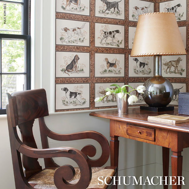 Chaser's Legacy Bark by Schumacher Framed Dog Portraits Wallpaper – Schumacher 5016081