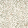 Pinewood wallpaper in Spruce by Schumacher, featuring hand-painted pine branches and cones in green and brown on a parchment-like background.