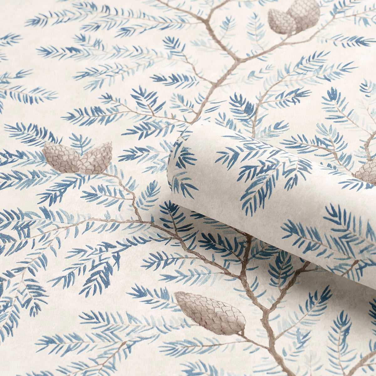 Pinewood Winter Wallpaper by Schumacher – Elegant Botanical Gravure ...