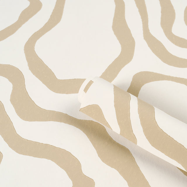DEFEO Sand by Schumacher Modern Topographic Pattern Wallpaper – Schumacher 5016100