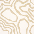 DEFEO Sand by Schumacher - Modern topographic pattern wallpaper in beige and white, surface-printed on fibrous paper ground.
