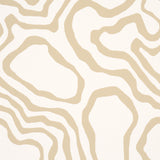 DEFEO Sand by Schumacher - Modern topographic pattern wallpaper in beige and white, surface-printed on fibrous paper ground.