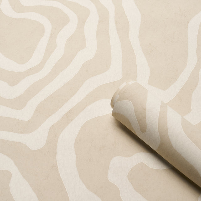 DEFEO Bone by Schumacher Modern Topographic Pattern Wallpaper – Schumacher 5016101