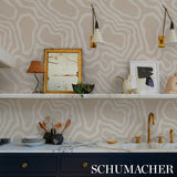 DEFEO Bone by Schumacher Modern Topographic Pattern Wallpaper – Schumacher 5016101