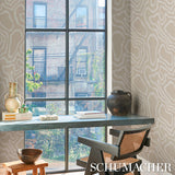 DEFEO Bone by Schumacher Modern Topographic Pattern Wallpaper – Schumacher 5016101