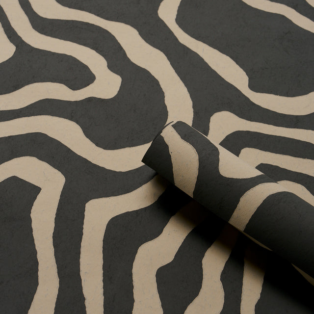 DEFEO Carbon by Schumacher Modern Topographic Surface-Printed Wallpaper – Schumacher 5016102