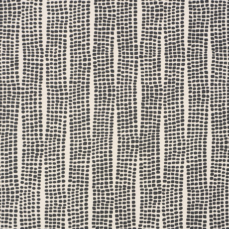 Noland Vinyl wallpaper in Carbon by Schumacher, featuring an embossed vinyl with a linen-like texture and abstract stripe pattern.