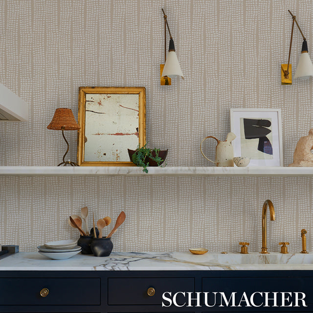 Noland Vinyl Birch by Schumacher Embossed Vinyl Performance Wallpaper – Schumacher 5016112