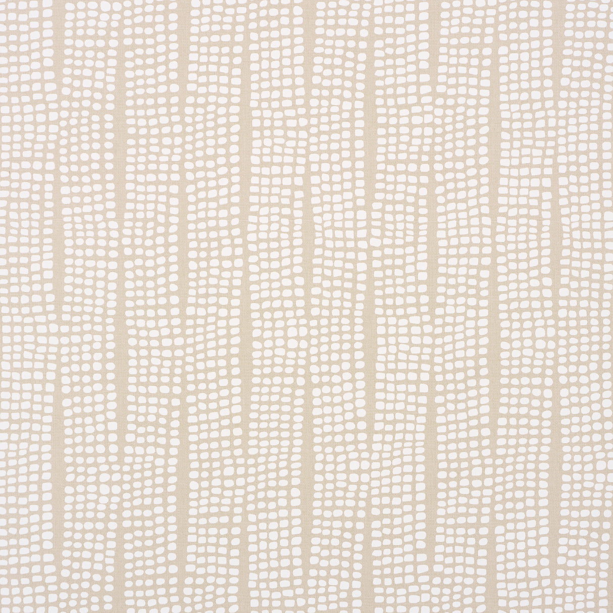 Noland Vinyl Birch by Schumacher, a linen-like textured embossed vinyl wallpaper with abstract stripe pattern in neutral tones.