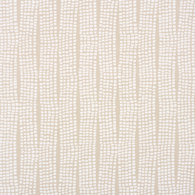 Noland Vinyl Birch by Schumacher, a linen-like textured embossed vinyl wallpaper with abstract stripe pattern in neutral tones.