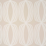 Fontana Birch by Schumacher - Large-scale hourglass stripe geometric wallpaper in neutral tones, screen-printed on coated non-woven paper.