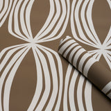 Fontana Peat Geometric Hourglass Stripe Wallpaper – Schumacher 5016121