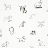 GOOD DOGS EVERYWHERE Black & White by Schumacher – The New Yorker Collection Dog Wallpaper – 5016130