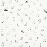 GOOD DOGS EVERYWHERE wallpaper by Schumacher featuring black and white cartoon dogs from The New Yorker collection