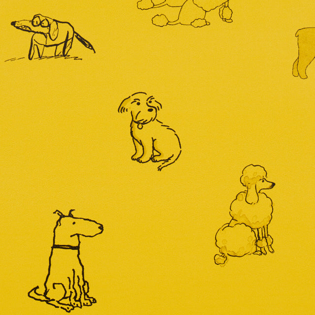 Good Dogs Everywhere Taxi-Cab Yellow by Schumacher The New Yorker Collection Wallpaper – Schumacher 5016131
