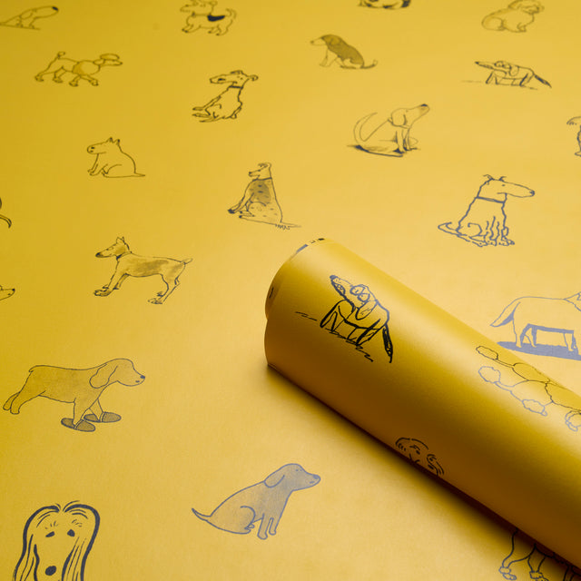 Good Dogs Everywhere Taxi-Cab Yellow by Schumacher The New Yorker Collection Wallpaper – Schumacher 5016131