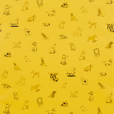 Good Dogs Everywhere wallpaper in Taxi-Cab Yellow featuring playful dog illustrations from The New Yorker collection by Schumacher