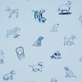 Good Dogs Everywhere Sky & Navy Blue by Schumacher The New Yorker Collection Wallpaper – Schumacher 5016132