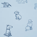 Good Dogs Everywhere Sky & Navy Blue by Schumacher The New Yorker Collection Wallpaper – Schumacher 5016132