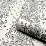 Edward Steed's Towers of Flowers Black & White Wallpaper – Schumacher 5016141