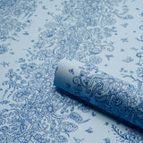 Edward Steed's Towers of Flowers Sky Blue & Navy by Schumacher The New Yorker Collection Wallpaper – Schumacher 5016142
