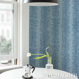 Edward Steed's Towers of Flowers Sky Blue & Navy by Schumacher The New Yorker Collection Wallpaper – Schumacher 5016142
