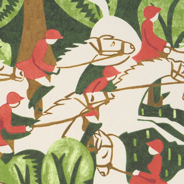 Margaret Schloeman's Fox Chase Forest by Schumacher The New Yorker Collection Art Deco Scenic Wallpaper – Schumacher 5016150
