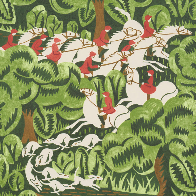 Margaret Schloeman's Fox Chase Forest by Schumacher The New Yorker Collection Art Deco Scenic Wallpaper – Schumacher 5016150