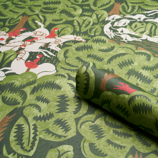 Margaret Schloeman's Fox Chase Forest by Schumacher The New Yorker Collection Art Deco Scenic Wallpaper – Schumacher 5016150