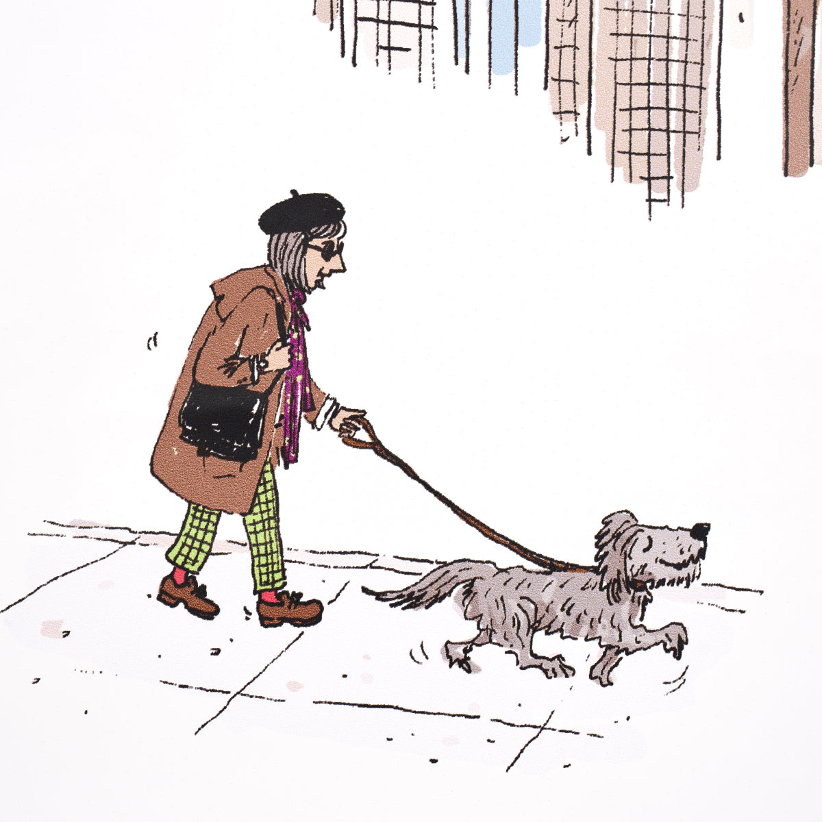 Joana Avillez's Street Scenes Multicolor on White by Schumacher The New Yorker Peel-and-Stick Wallpaper – Schumacher 5016170