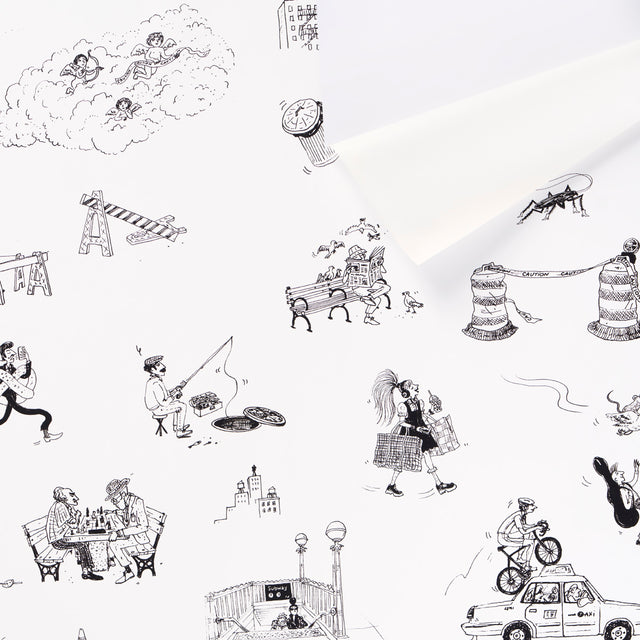 Joana Avillez's Street Scenes Black & White Peel-and-Stick Wallpaper – Schumacher 5016171