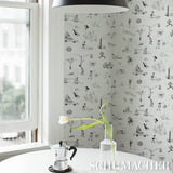 Joana Avillez's Street Scenes Black & White Peel-and-Stick Wallpaper – Schumacher 5016171