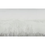 Pascal Campion's New York Skyline wall mural in soft gray, featuring a sweeping, ethereal view of Manhattan in a contemporary style.