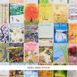 The New Yorker Seasonal Covers peel-and-stick wallpaper featuring a vibrant collage of classic magazine covers in multicolor, styled in a modern interior.