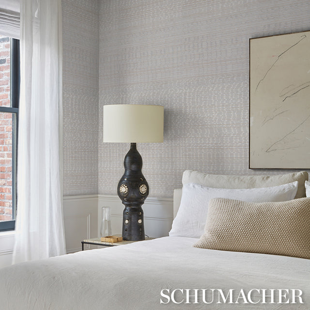 Etti Waterlily Wallcovering Silver by Schumacher – Patterson Flynn Designer Wallpaper 5016221