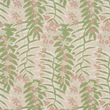 Ashbee Botanical wallpaper in Petal by Schumacher, featuring an airy allover floral pattern in green and pink tones.