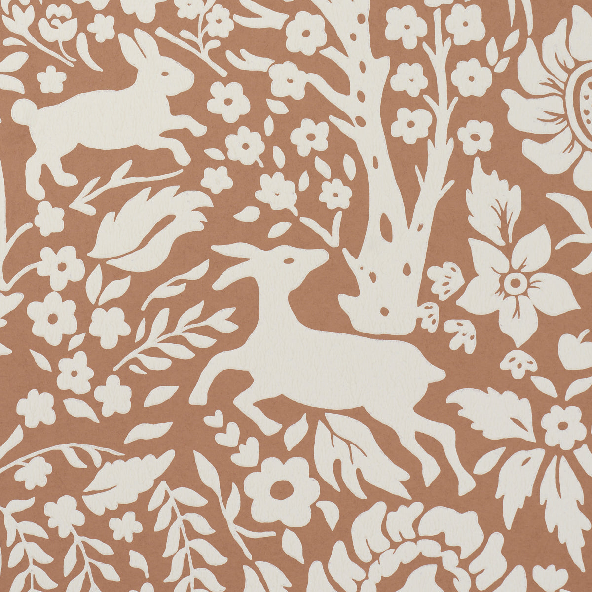 Deerfield Spice by Schumacher Whimsical Woodland Animal Wallpaper – Schumacher 5016262
