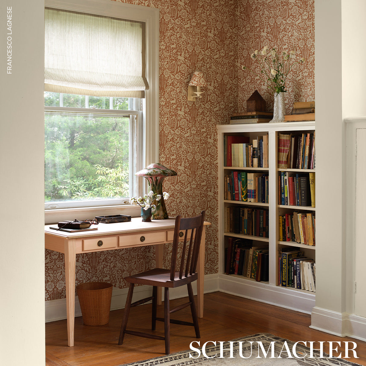 Deerfield Spice by Schumacher Whimsical Woodland Animal Wallpaper – Schumacher 5016262