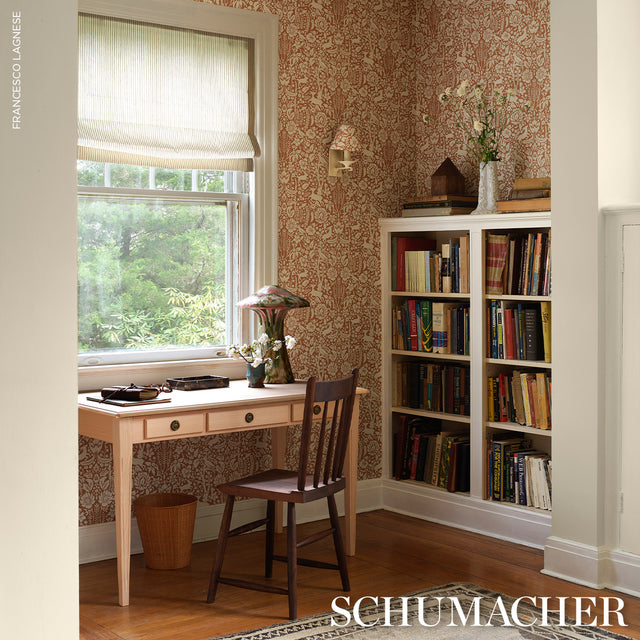 Deerfield Spice by Schumacher Whimsical Woodland Animal Wallpaper – Schumacher 5016262