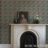 Garden Guild Midnight by Schumacher Elegant Botanical Floral Wallpaper – Schumacher 5016270
