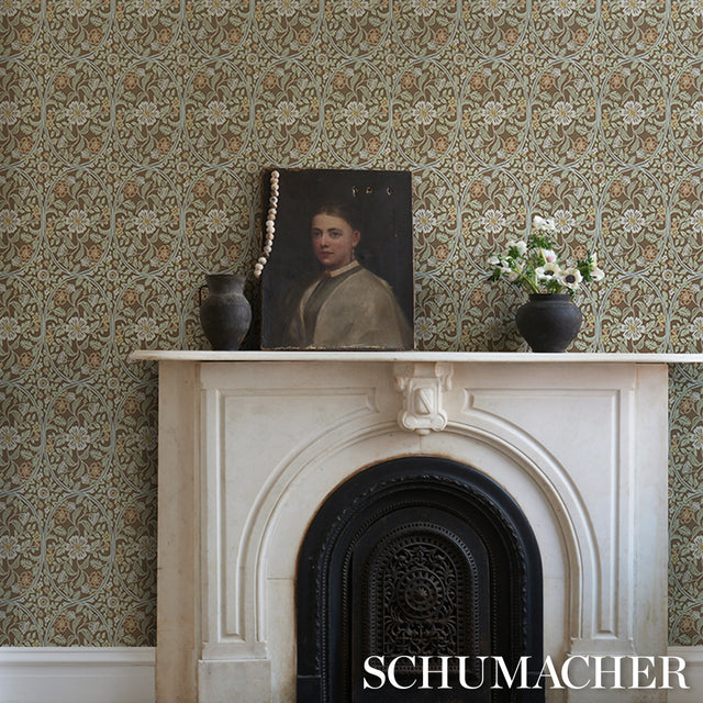 Garden Guild Sage Botanical Floral Wallpaper – Schumacher 5016272